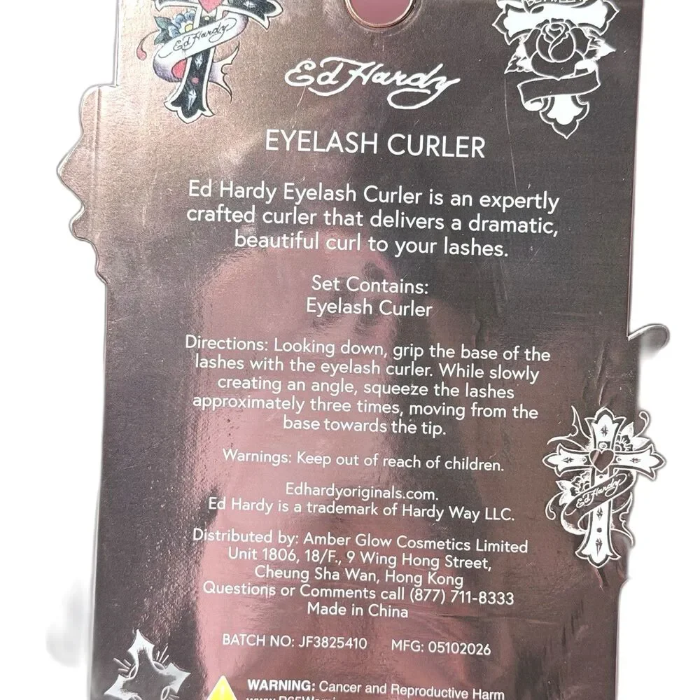 Ed Hardy Rose Gold Eyelash Curler Stainless Steel New & Sealed